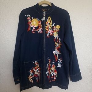 Bob Mackie Jacket Women (M) Marching Band Blue Denim Whimsical Patriotic July 4